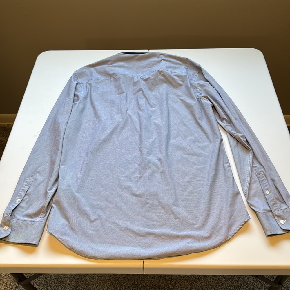 Zara Blue And White Stripe Dress Shirt Classic Professional Style - Picture 8 of 10